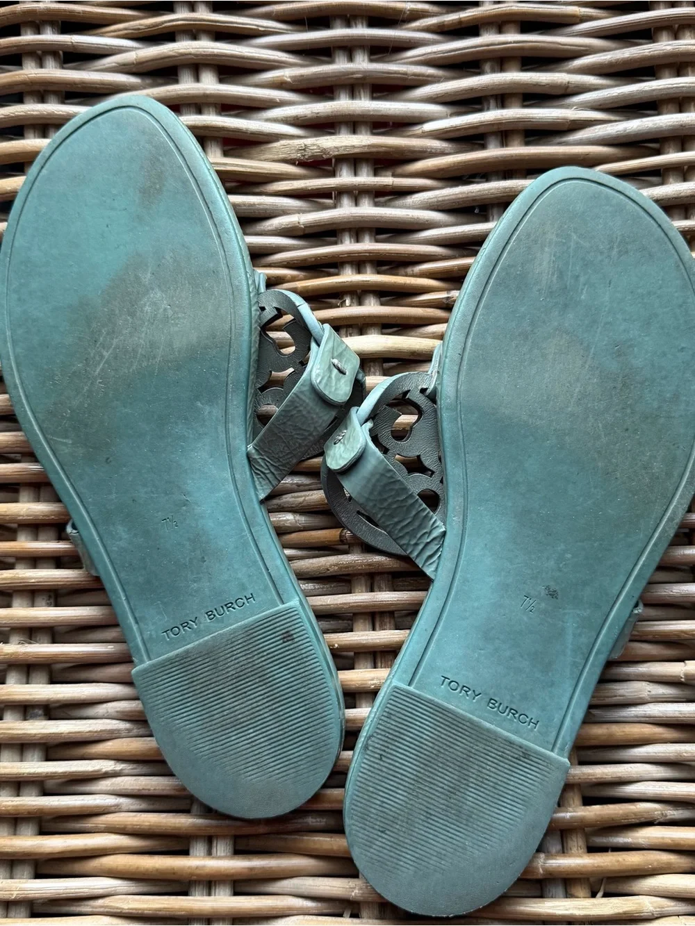 Tory Burch Miller Sandals Size Sz 7.5 New Arctic Comfort Shoes